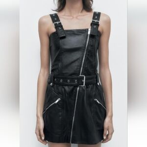 Zara limited edition leather mini dress Sz-Small